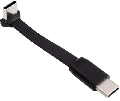 xiwai Câble de données de charge USB-C Type C vers USB-C Power USB 2.0 ultra fin plat coudé à 90 degrés vers le haut et vers le bas 65 W Charge rapide pour ordinateur portable 6 cm