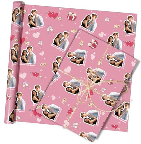 Personalisierte Geschenkpapiere mit Foto und lustigen Gesichtern – Geschenkverpackung für Valentinstag, Weihnachten, Geburtstag und Partys – für Sie und Ihn