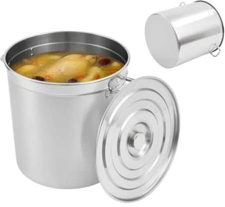 Edelstahl Kochtopf mit Deckel, 35L/50L/70L Großer Suppentopf Induktion, Gastronomie Topf für Restaurant, Haushalt, Suppe, Einkochen, Gas Elektroherd, Spülmaschinengeeignet, Rostfrei, Robust (70L)
