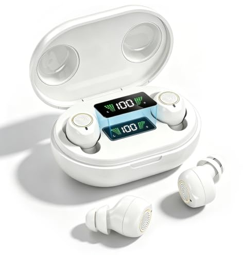 Dispositivo audio ricaricabile per adulti, dispositivo audio digitale con auricolari in-ear leggeri da 3,2 g, anti-urlo, regolazione del volume a 4 livelli, miglioramento vocale, comandi touch per la