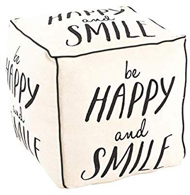 HAKU Möbel Sitzpouf Motiv, Vintage, Textilgewebe - Maße: B 48 cm x H 47 cm x T 48 cm, Style: Industrial