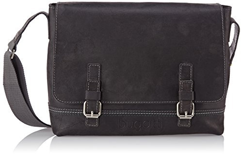 Bugatti Bags Uni Messenger Bag, Querformat, Kensington PUR, anthrazit, 38x26x11.5, 49559715