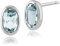 Gemondo Aquamarin Ohrringe, 9 Karat Weiss Gold 0.46ct ct Aquamarin oval gerahmt Ohrstecker