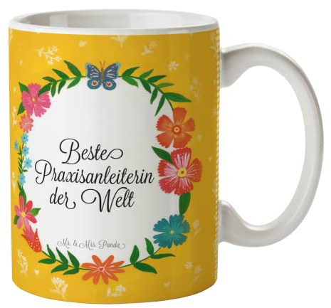 Mr. & Mrs. Panda Kaffeebecher Praxisanleiterin - Geschenk, Tasse, Teetasse, Becher, Berufsschule, Bachelor, Ausbildung, Kaffeetasse, Gratulation, Trinkbecher
