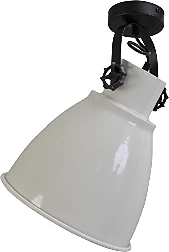 Licht-Erlebnisse Industrie Deckenlampe Weiß individuell feststellbar Ø28cm Handarbeit Flur Wohnzimmer Wandleuchte