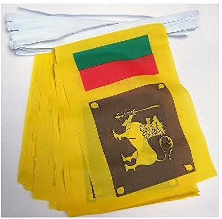 AZ FLAG - Fahnenkette Sri Lanka 6 Meter Mit 20 Flaggen - 21x14 cm - Demokratische Sozialistische Republik Sri Lanka Girlande Flaggenkette 14 x 21 Cm
