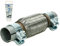 ECD Germany Universal Flexrohr - 50 x 150 mm - mit 2 Schellen - aus Edelstahl - Interlock - Montage ohne Schweißen + Auspuff-Montagepaste 60g - Flexibles Rohr - Flexstück Wellrohr Hosenrohr Auspuff