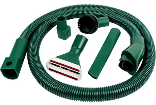 Kenekos - 5-teiliges Düsen- und Schlauchset geeignet für Vorwerk Kobold 130, 131, 135, 136, 140, Staubsauger, inkl. Fugen- und Polsterdüse, Möbelpinsel, Adapter, 2,20 m Schlauch ohne Stromführung