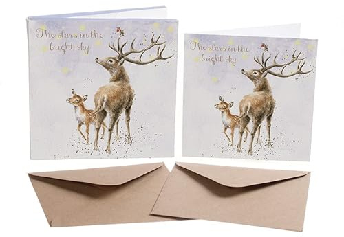 Wrendale Designs by Hannah Dale - The Stars In The Bright Sky - Christmas Card Box Set - Pack of 8