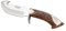 Joker Cuchillo desollador DESMOGUE D CN28, Mango de Ciervo con Roseta, Hoja de 11 cm MOVA, cruceta INOX, Funda de Cuero, con desgarrador en Lomo, Herramienta de Pesca, Caza, Camping y Senderismo