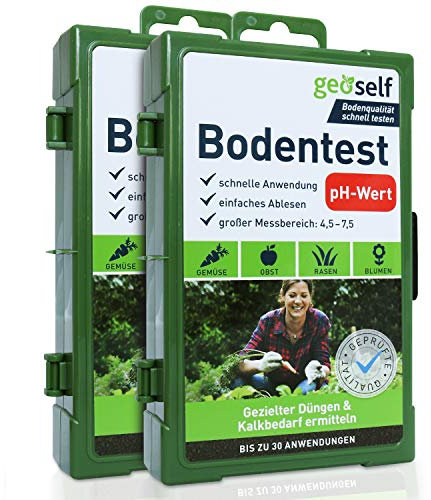 pH-Bodentest – schnell und einfach pH-Wert im Boden messen – 2 Stück pH Bodentester für bis zu 60 Anwendungen