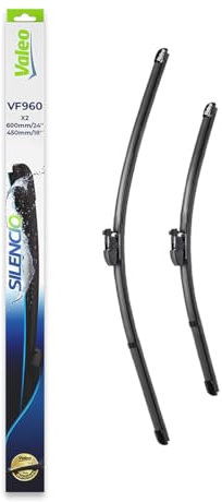 VALEO Silencio Escobilla - VF960 - Kit de Alto Rendimiento, Visibilidad Superior en Carretera, Fácil Instalación, Hojas Planas Originales de 600mm/450mm - Delanteras - Juego de 2 Escobillas - 577960