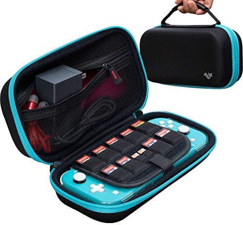 ButterFox Large Switch Lite Carrying Case for Nintendo Switch Lite with 9 Game and 2 Micro SD Card Holders - Blue Turquoise/Black