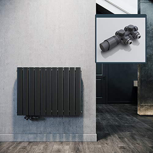 ELEGANT Radiador horizontal de diseño con varios bloques (630 x 847 mm, doble capa), color antracita