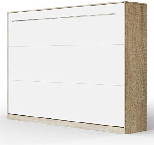 SMARTBett Schrankbett Standard Eiche Sonoma/Weiss 140 Horizontal