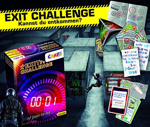CRAZE EXIT Challenge-Spiel -Wettlauf gegen die Zeit- Escape Game ab 8 Jahren, Level: Mittel, Bis zu 6 Spieler, 29374