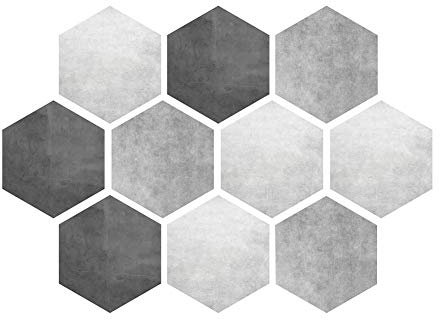 Sanpyl Adesivo decorativo per pavimento esagonale adesivo in PVC 10 pezzi adesivo per piastrelle per bagno, cucina, pareti TV, cucina vivente