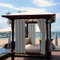 ele ELEOPTION Outdoor Vorhang Wetterfest, Outdoor Vorhänge mit Ösen Blickdicht Vorhang Sichtschutz und Sonnenschutz, Outdoor Gardinen für Terrasse Balkon Garten Hof (2 Stücke/ 132 X 275cm, Hellgrau)