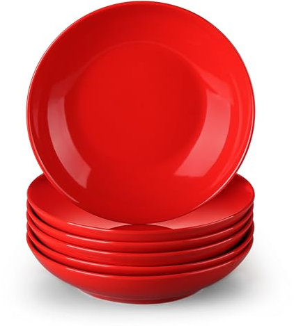 LOVECASA, SWEET Serie Suppenteller Suppenteller aus Porzellan, 6-teilig, 21 cm, 550 ml, Pure Farbe