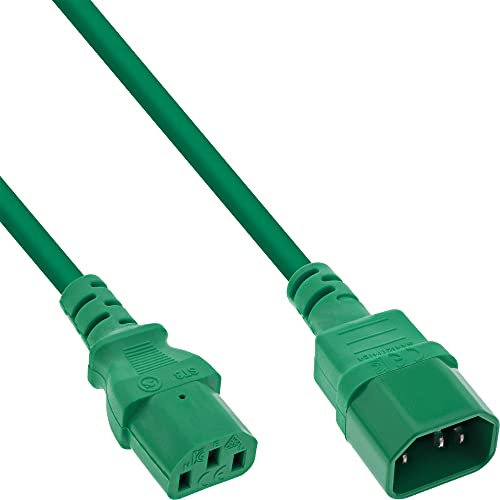 InLine® Prolunga per apparecchi a freddo, da C13 a C14, verde, 2 m