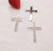 Kreuz Kuchendekoration, Acryl Kreuz Kuchen Charm Topper Kuchendekoration Acryl Taufe Kreuz Kuchen Charm Religiöse Feier (Silber Spiegel, 5,1 cm)