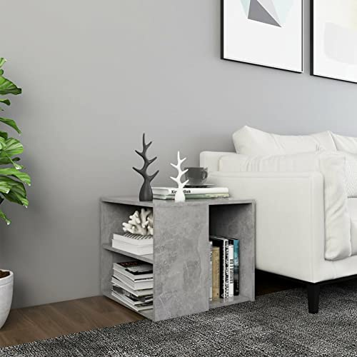 Tavolino Grigio Cemento 50x50x45 cm in Legno Multistrato