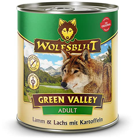 Wolfsblut - Green Valley - 6 x 800 g - Lamm und Lachs - Nassfutter - Hundefutter - Getreidefrei
