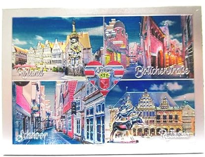 Bremen Magnet Metall Laser Stadtmusikanten Souvenir Germany !!
