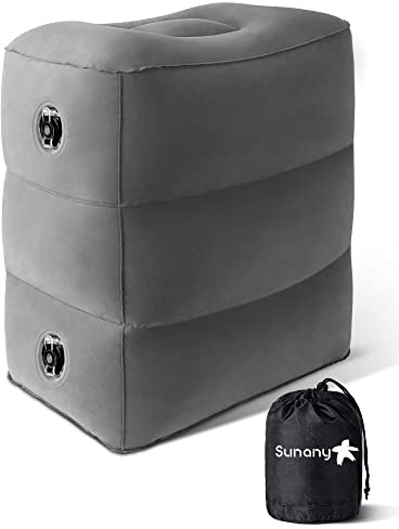 Sunany Repose-pieds gonflable pour voyage en avion, coussins réglables en hauteur pour que les enfants puissent dormir pendant les voyages, adultes, convient pour le bureau, la maison et tout voyage