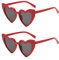YAMEIZE Lunettes de Soleil Vintage Love Heart 70s pour - Femmes Hommes Forme de Coeur Fantaisie Coloré UV400 Protection Lunettes fête en Plein air Party Shopping (Rouge + Rouge)