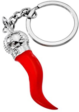 Schlüsselanhänger, Taschenschmuck, Chili, Rot, Füllhorn, italienisches Symbol, rot, M