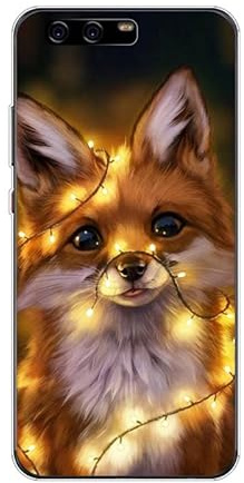 KARTXITAI Hülle Kompatibel mit Huawei P10, Stoßfeste Schutzhülle mit Weiche Silikon Bumper Case Handyhülle Anti-Kratzt Transparent Rückseite - Rotfuchs