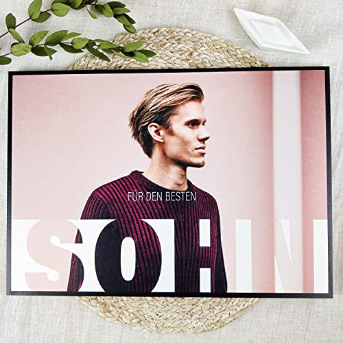 An Meinen Sohn Holzbild - Foto Geschenk - personalisierbar zum Hinstellen/Aufhängen optional beleuchtet Mutter Sohn Geschenk, Vater Und Sohn, Geschenk Für Sohn Von Mama - personalisierte Geschenke
