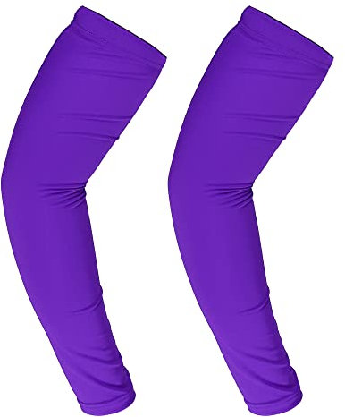 VOCOSTE 1 Paar Ärmlinge Rutschfest ArmSleeves UV Sonnenschutz Armstulpen für Damen Herren Golf Basketball Fahren Radsport Wandern Laufen Lila M Größe