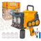 Seifenblasenpistole Kinder, Automatischer Bubble Machine mit LED und 4x100ml Seifenblasenlösung, Draussen Sommerspielzeug Seifenblasenmaschine für Junge/Mädchen/Erwachsene