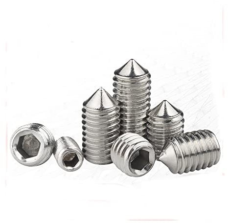 BOYALE 10 Teile/los Sechskant innensechskant Schraube kegelspitze stiftschraube M2 M2.5 M3 M4 M5 304 Edelstahl (Color : 3mm x10pcs, Size : M2)