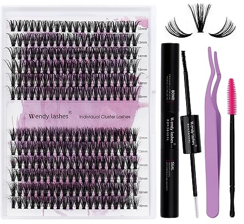 Extensión de Pestañas Individuales Kit 240PCS Pestañas en Racimo 3D Clusters/40D 0.07mm D Curl DIY Cluster Lashes Kit 12-16mm Extension de Pestañas(3D Effect/40D-D-DIY Lash Extension Kit)