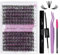 Extensión de Pestañas Individuales Kit 240PCS Pestañas en Racimo 3D Clusters/40D 0.07mm D Curl DIY Cluster Lashes Kit 12-16mm Extension de Pestañas(3D Effect/40D-D-DIY Lash Extension Kit)