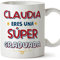 MUGFFINS Tazas Personalizadas para GRADUADA mujer - En Español - Eres Súper - 11 oz / 330 ml - Regalo Personalizable original y divertido