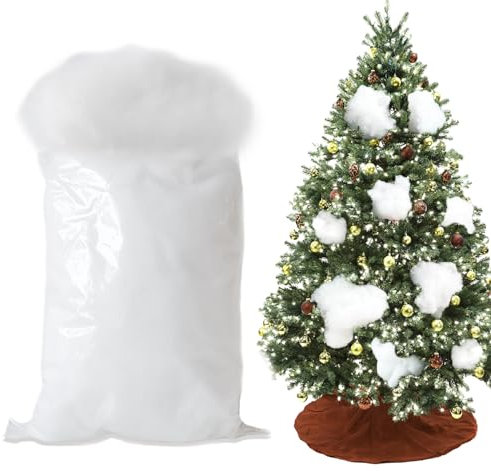 LUBOXIN Kunstschnee Weihnachten Kunstschnee Dekor Weiß Künstliche Schnee Faser Flauschig Schneewatte Kunstschnee Watte Deko für Weihnachtsbaum Weihnachtsdorf Weihnachtsdekoration(300g/10,6 Unzen)