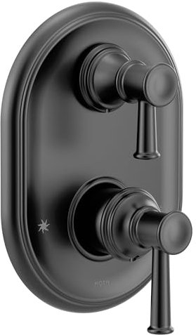 Moen Belfield UT3322BL - Pannello doccia M-CORE serie 3 con valvola di trasferimento integrata, valvola necessaria, colore: Nero opaco