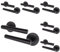 EAI Black Internal Door Handle | 6 Pairs Matt Black Lever on Rose Round Handles | Oliena Range