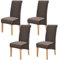FXKS Stuhlhussen 4er Set,Stretch Stuhlhussen,Waschbar Abnehmbare High Back Chair Protector Covers,Velvet Stuhlhussen für Bankett Dining Room Restaurant Familie Dekoration (Dunkel Braun)