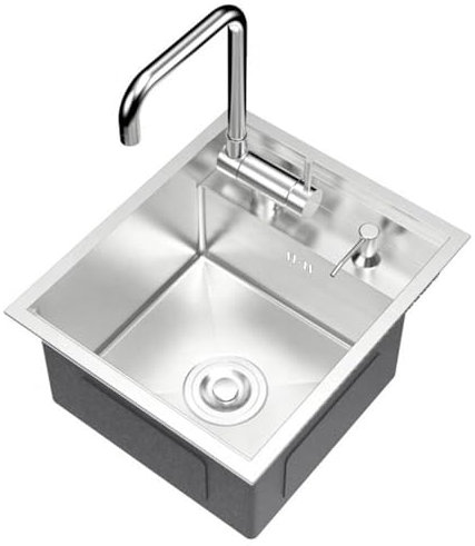 Bricolaje Fregadero De Barra De Acero Inoxidable Plateado Mini Fregadero Invisible Vehículos Recreativos Cocina Estudio Balcón Lavabo Lavar Platos Fregadero con Grifo Abatible con Tapa Herramientas (