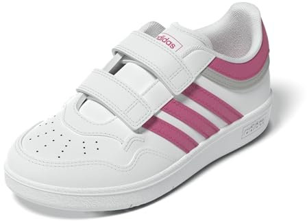adidas Hoops 4.0 Baskets de basket-ball unisexes pour enfant, Blanc/rose fusion/gris, 34 EU