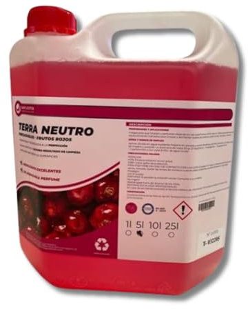 Fregasuelos Profesional 5L - Perfumado Duradero, Friegasuelos Multiusos Para Todas Las Superficies, Detergente Suelos Industrial - Esencia Frutos Rojos, Limpieza Profunda Y Desinfectante