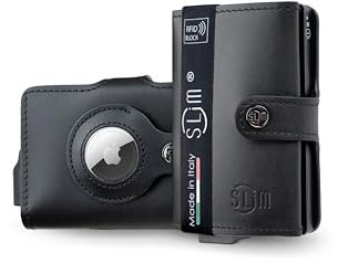 SLim Porte-cartes de crédit blindé portefeuille homme Rfid porte-cartes anti-clonage femme porte-cartes homme, Noir , Compatibile Air-Tag, Moderne
