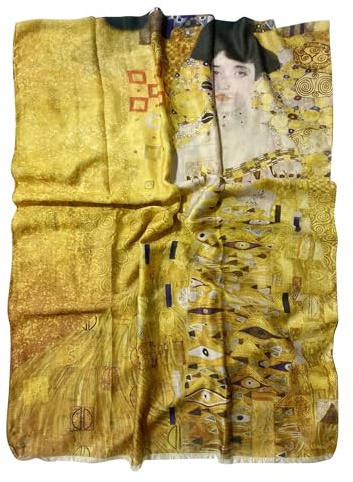 GFM® Schal aus Baumwollmischung für alle Jahreszeiten (VCP), Klimt Portrait of Adele, L