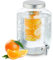 Relaxdays Distributeur de Boisson, en Verre, avec Compartiment et Couvercle, Volume : 8 litres, Transparent