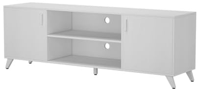 Vicco Lowboard Maceio, Weiß, 160 x 54.5 cm | mit 2 Türen, zur Aufstellung von Fernsehern und Mediengeräten geeignet
